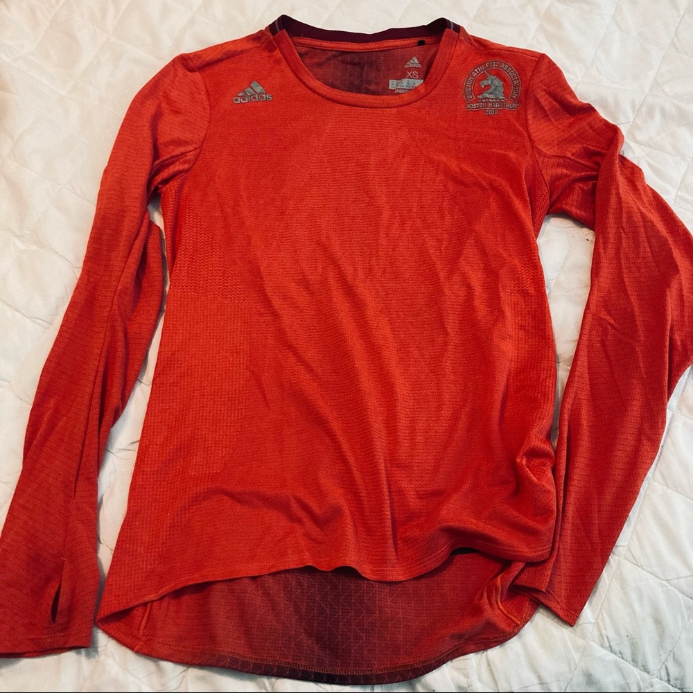 Adidas Boston Marathon running long sleeve shirt XS